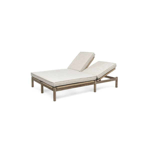 kourtis gommaire teak double sunlounger copenhague outdoor