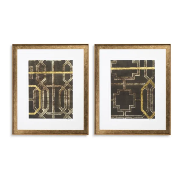 EICHHOLTZ PRINT TRELLIS PATTERN BY ETHAN HARPER II SET OF 2